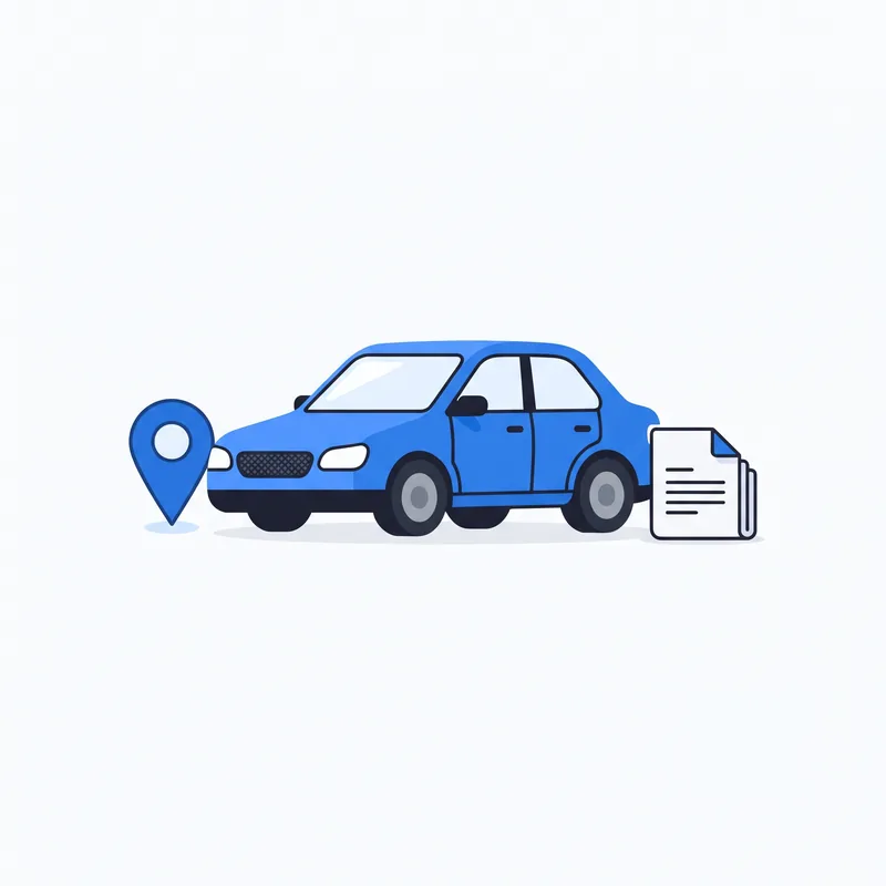 A car with a map pin